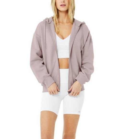 ALO Yoga Tops - Alo Yoga Lavender Dusk Hype Full Zip Hoodie